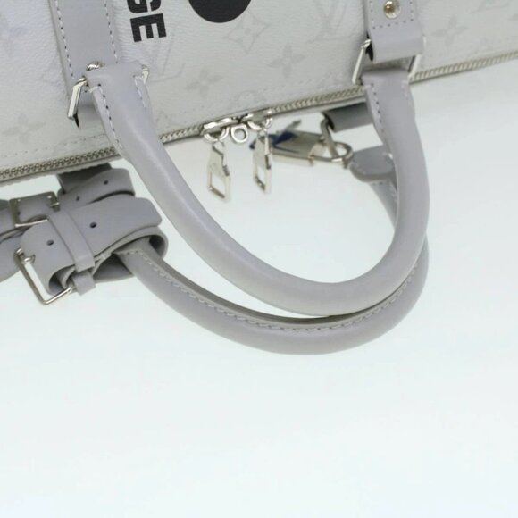 LOUIS VUITTON Monogram Keepall Bandouliere 50 Boston Bag White M44643 LV 37882S - Picture 8 of 16